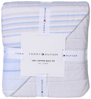 Thumbnail 1: Tommy Hilfiger Tommy Hilfiger Bold Stripe Textured Reversible Quilt Set 