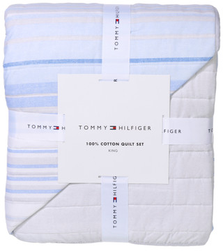 Thumbnail 2: Tommy Hilfiger Tommy Hilfiger Bold Stripe Textured Reversible Quilt Set 