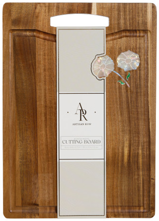 Thumbnail 1: ARTISAN ROW Artisan Row Large Acacia Flower Inlay Cutting Board 