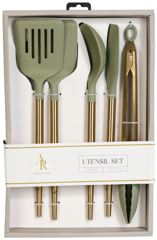 Thumbnail 1: ARTISAN ROW Artisan Row 5 Pc Silicone and Stainless Steel Utensil Set 