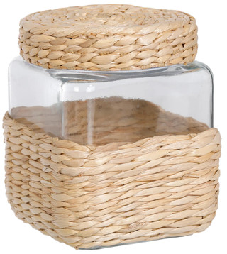 Thumbnail 1: GOURMET KITCHEN Gourmet Kitchen 40 oz Natural Rush Square Glass Canister 