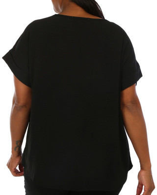 Thumbnail 2: Blue Sol Blue Sol Plus Solid Dolman Short Sleeve Top 