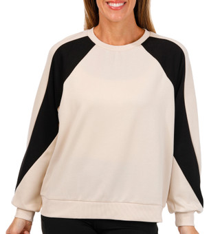 Thumbnail 1: BUNULU Bunulu Womens Long Sleeve Colorblock Crew Neck Pull-over 