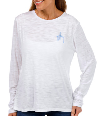 Thumbnail 2: Guy Harvey Guy Harvey Womens Long Sleeve Crew Neck Sea Turtle Top 