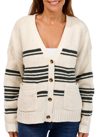 Thumbnail 1: SUPPLIES BY UNIONBAY Supplies by UNIONBAY Womens Chenille Striped Cardigan 