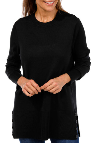 Thumbnail 1: Tint & Shadow Tint & Shadow Womens Long Sleeve Side Slit Tunic Sweater 
