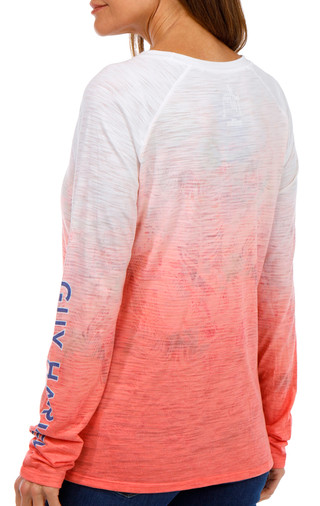 Thumbnail 2: Guy Harvey Guy Harvey Womens Long Sleeve Crew Neck Coral Fade Top 