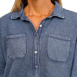 Thumbnail 2: C&C California C&C California Womens Long Sleeve Button Down Waffle Top 