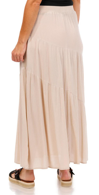 Thumbnail 2: AGB AGB Womens Pull-On Tiered Maxi Skirt 