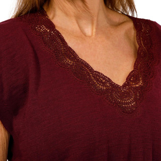 Thumbnail 2: Democracy Democracy Womens Short Ruffle Sleeve Embroidered Sweater Top 