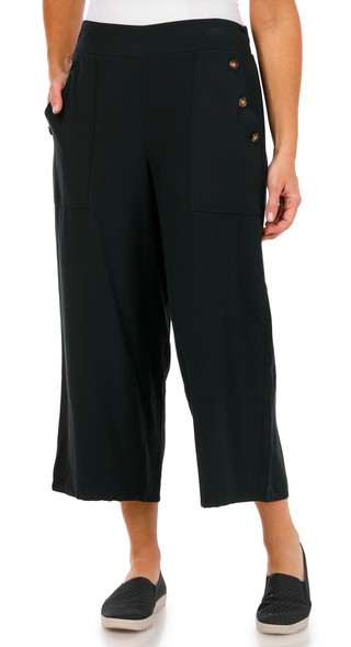 Thumbnail 1: AGB AGB Womens Pull-On Twill Patch Pocket Crop Pants 