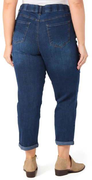 Thumbnail 2: D. Jeans D. Jeans Plus Comfort Waisted Rolled Ankle Denim Jeans 
