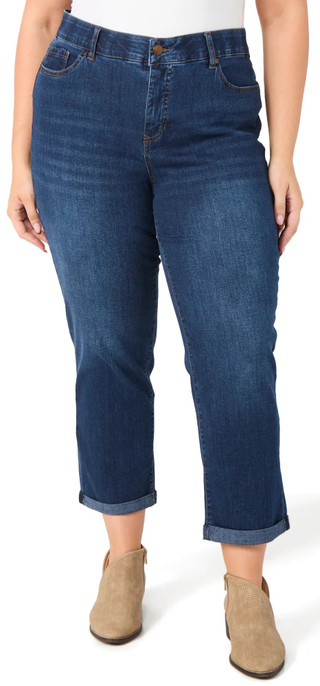 Thumbnail 1: D. Jeans D. Jeans Plus Comfort Waisted Rolled Ankle Denim Jeans 