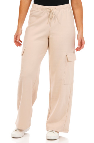 Thumbnail 1: Pink Rose Pink Rose Juniors Wide Leg Solid Fleece Cargo Sweatpants 