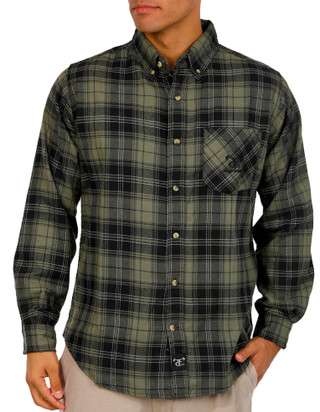Thumbnail 1: TRUE TIMBER True Timber Mens Plaid Long Sleeve Flannel Button Shirt 