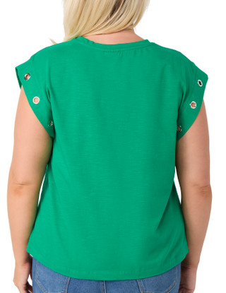 Thumbnail 2: Zac & Rachel Zac & Rachel Plus Cap Sleeve Slub Grommet Top 