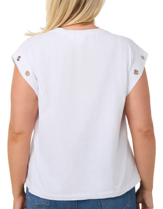Thumbnail 2: Zac & Rachel Zac & Rachel Plus Cap Sleeve Slub Grommet Top 