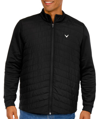 Thumbnail 1: Callaway Callaway Mens Mixed Media Knit Quilted Full Zip Jacket 