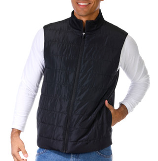 Thumbnail 1: PGA PGA Mens Mixed Media Knit Quilted Full Zip Jacket Vest 