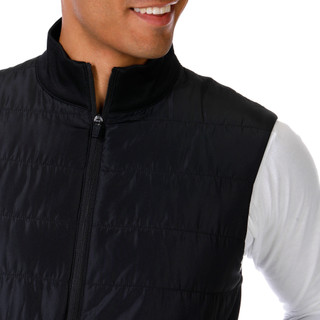 Thumbnail 3: PGA PGA Mens Mixed Media Knit Quilted Full Zip Jacket Vest 