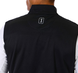 Thumbnail 4: PGA PGA Mens Mixed Media Knit Quilted Full Zip Jacket Vest 