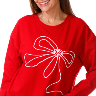 Thumbnail 2: Kaktus Kaktus Womens Long Sleeve Holiday Bow Sweater 