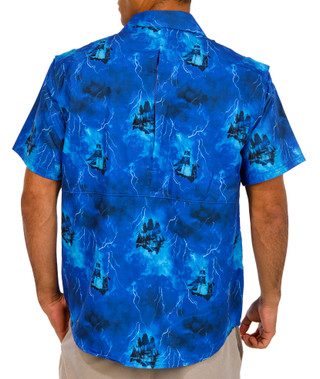 Thumbnail 3: REEL LEGENDS Reel Legends Mens Short Sleeve Cooling Woven Print Shirt 