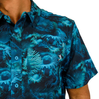 Thumbnail 2: REEL LEGENDS Reel Legends Mens Short Sleeve Cooling Woven Print Shirt 
