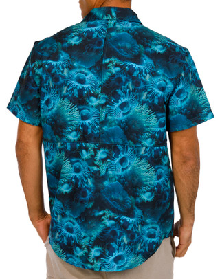 Thumbnail 3: REEL LEGENDS Reel Legends Mens Short Sleeve Cooling Woven Print Shirt 