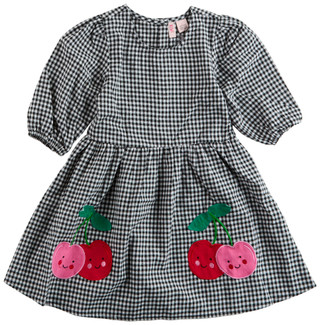 Thumbnail 1: KIWI Kiwi Little Girls Gingham Cherry Smocked Dress 
