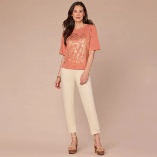 Thumbnail 3: Democracy Democracy Womens Short Sleeve Fog Foil Screen Print Top 