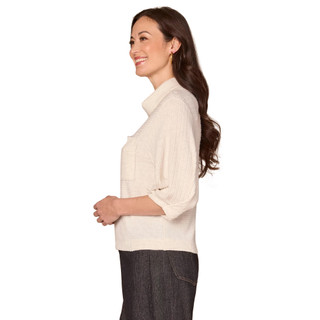 Thumbnail 3: Democracy Democracy Womens Elbow Mock Neck Knit Top 