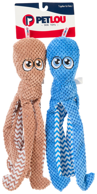 Thumbnail 1: Petlou Petlou 16 in 2 Pk Octopus Dog Toy 