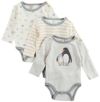 Thumbnail 1: Chick Pea Chick Pea Baby Boys 3 Pk Creepers Penguin Bodysuits Set 