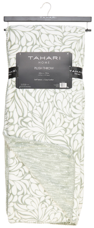 Thumbnail 1: Tahari Tahari 50x70 Olivia Printed Reversible Plush Throw Blanket 