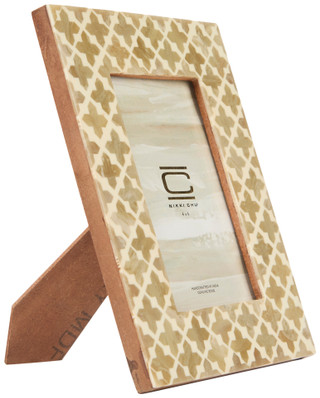 Thumbnail 1: NIKKI CHU Nikki Chu 4x6 Natural Bone Picture Frame 