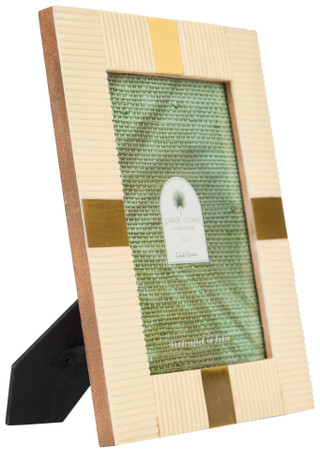 Thumbnail 1: DWELL STUDIO Dwell Studio 4x6 Ivory Brass Picture Frame 