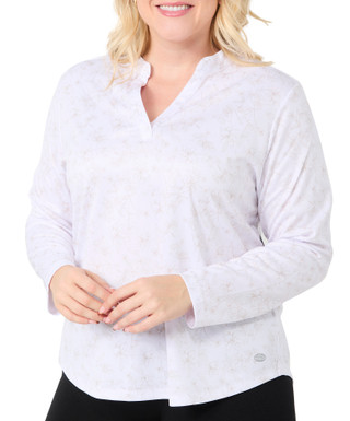 Thumbnail 2: REEL LEGENDS Reel Legends Plus Freeline Hibiscus Long Sleeve Top 