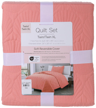 Thumbnail 2: BURANO HOME Burano Home Valencia Coral Quilt Set 