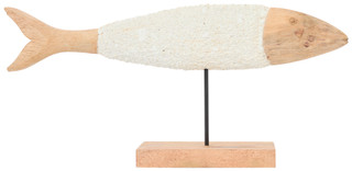 Thumbnail 1: Beach Combers Beach Combers 26 in Wood & Stone Fish on Base Figurine 