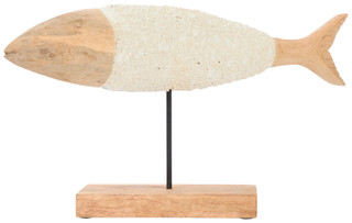Thumbnail 2: Beach Combers Beach Combers 26 in Wood & Stone Fish on Base Figurine 
