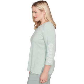 Thumbnail 3: Alfred Dunner Alfred Dunner Womens 3Q Sleeve Center Scroll Top 