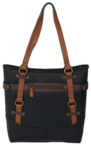 Thumbnail 1: Bueno Bueno XLarge Pebble Colorblock Buckle Zippered Tote Bag 