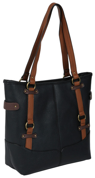 Thumbnail 3: Bueno Bueno XLarge Pebble Colorblock Buckle Zippered Tote Bag 