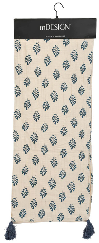 Thumbnail 1: MDESIGN MDesign 16x80 Printed Gauze Table Runner with Tassels 