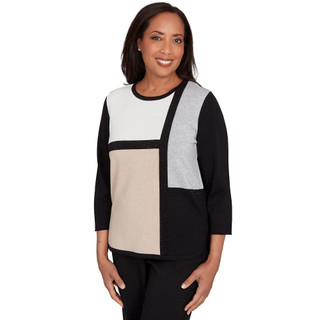 Thumbnail 2: Alfred Dunner Alfred Dunner Womens 3Q Sleeve Color Block Sweater 