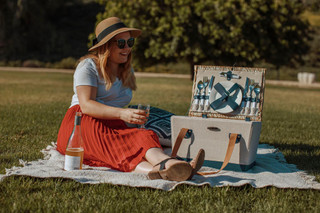 Thumbnail 8: Picnic Time Picnic Time 12 Pc. Boardwalk Picnic Basket Set For Two 