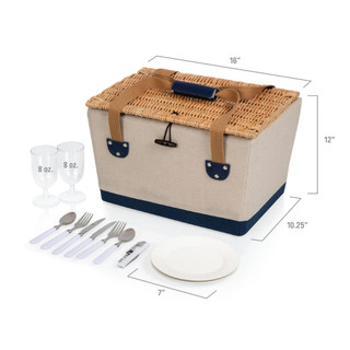 Thumbnail 12: Picnic Time Picnic Time 12 Pc. Boardwalk Picnic Basket Set For Two 