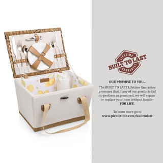 Thumbnail 3: Picnic Time Picnic Time 13 Pc. Lemongrove Picnic Basket Set For Two 