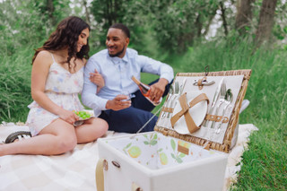 Thumbnail 10: Picnic Time Picnic Time 13 Pc. Lemongrove Picnic Basket Set For Two 